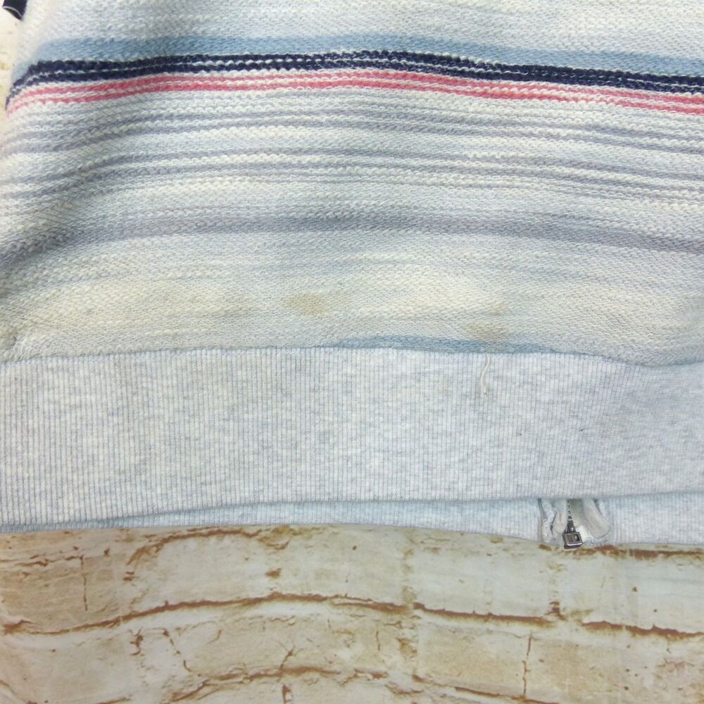 Vissla Hoodie Mens L Storm Gray Striped Foghorn Zip French Terry Surf Beach FLAW - Picture 14 of 16